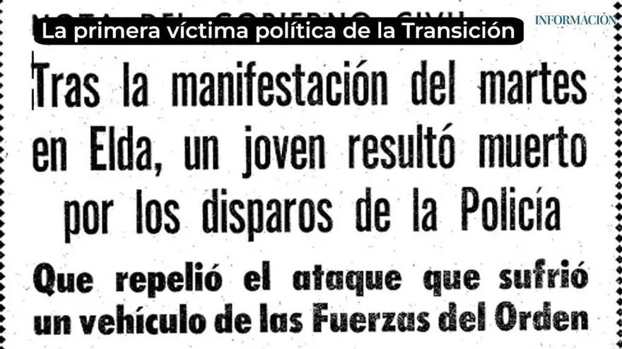 Hace 50 años en Alicante. Del 23 de febrero al 1 de marzo de 1976:Teófilo del Valle, asesinado en Elda a los 20 años, primera víctima política de la Transición