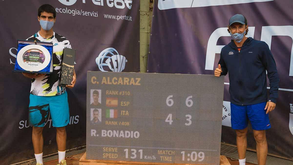 Carlos Alcaraz conquistó su primer ATP Challenger en Trieste en 2020.