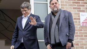 El presidente de Junts, Carles Puigdemont, y el de ERC, Oriol Junqueras.