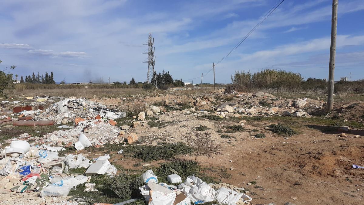 Terreno donde está el yacimiento romano en Aldaia.