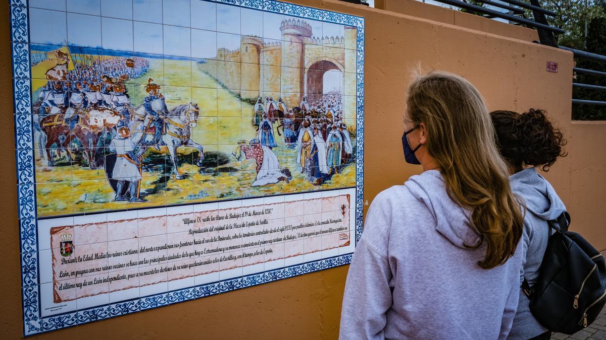 Destrozos en el mural de Alfonso IX.