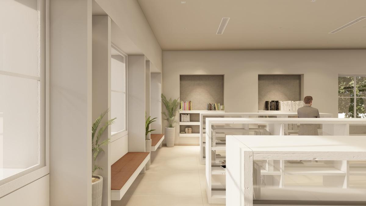 Una recreación de la nueva biblioteca de El Palmar.