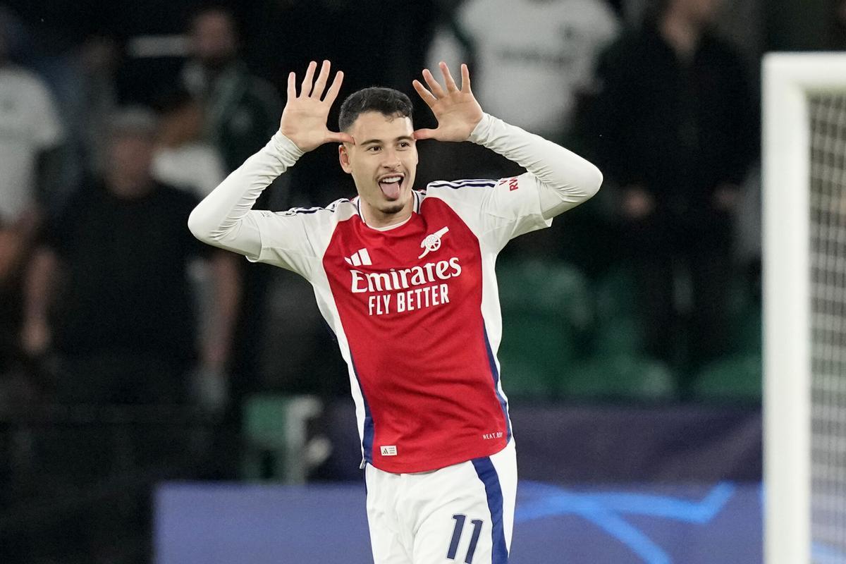Martinelli celebra un gol con el Arsenal