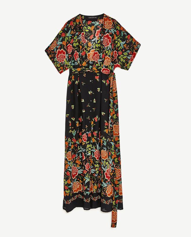 Vestido estampado de Zara