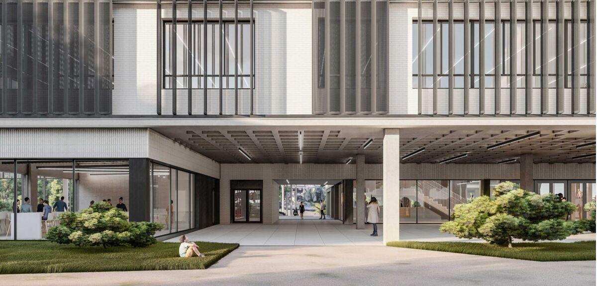 Vestíbulo del nuevo pabellón que se construye