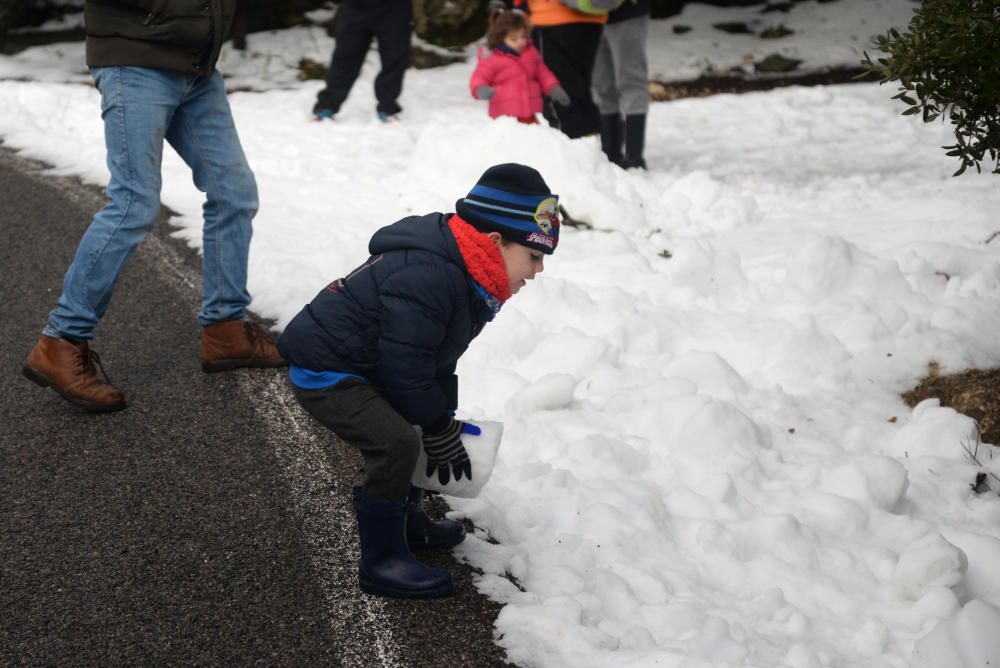 Los mallorquines salen a jugar con la nieve