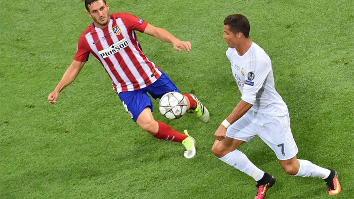 Una acción de la final entre Koke y Cristiano Ronaldo