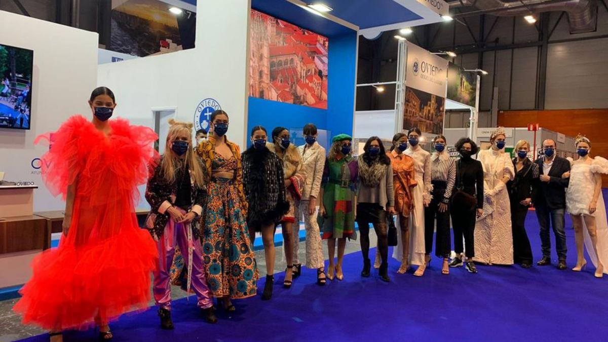 Las modelos participantes en la presentación en Fitur de “Oviedo Tendenza”. | LNE