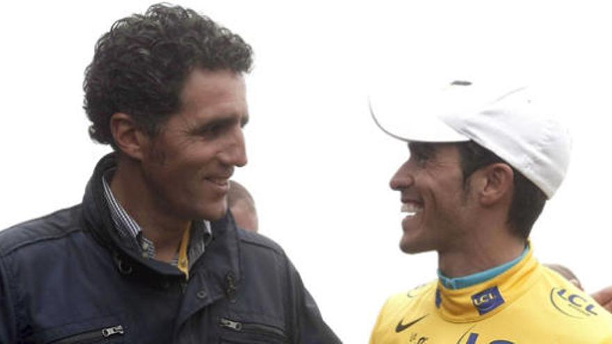 Miguel Indurain con Alberto Contador.