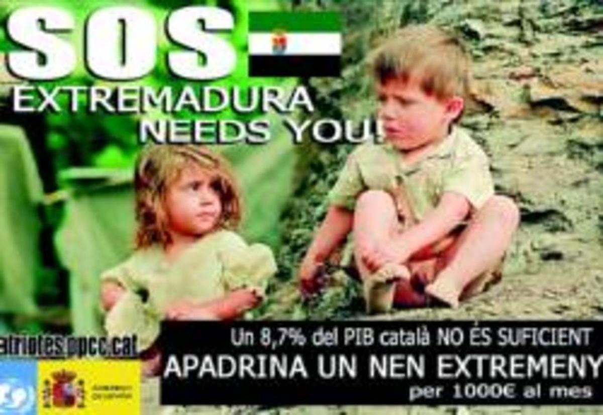 Imatge de la campanya Apadrina un nen extremeny, que Suñé va publicar al seu bloc diumenge.