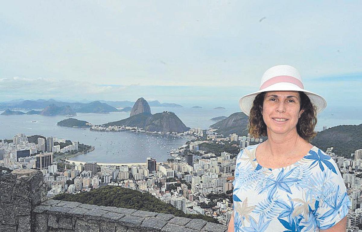 La escritora, durante su viaje a Brasil el año pasado.