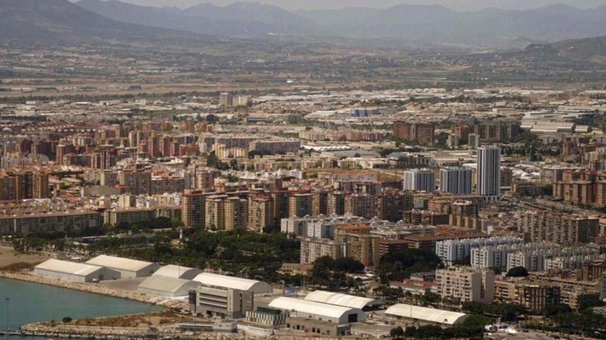 Una vista aérea de Málaga capital