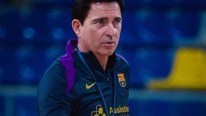 Xavi Pascual, en un entrenamiento del Barça.