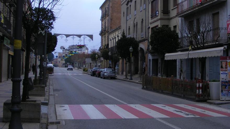 L'avinguda Catalunya de Gironella, on va tenir lloc l'incident, en una imatge d'arxiu