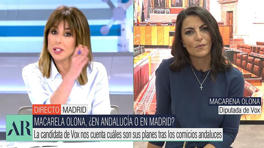 Tensión entre Ana Terradillos y Macarena Olona en Telecinco: &quot;Usted no recibe a todos los medios&quot;