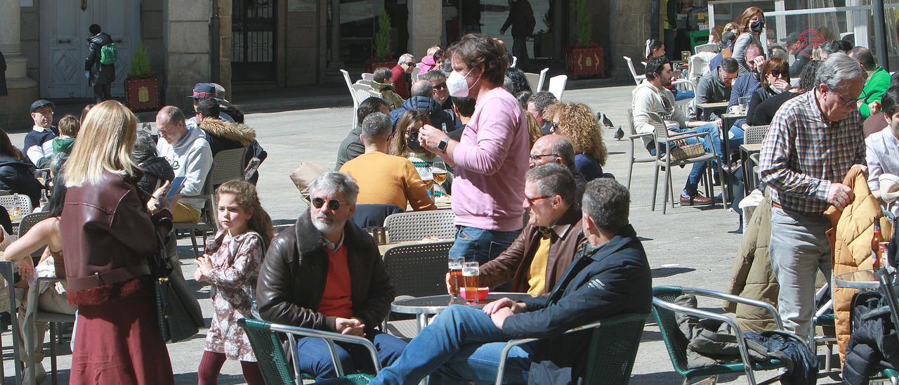 Terrazas en la Plaza Mayor de Ourense