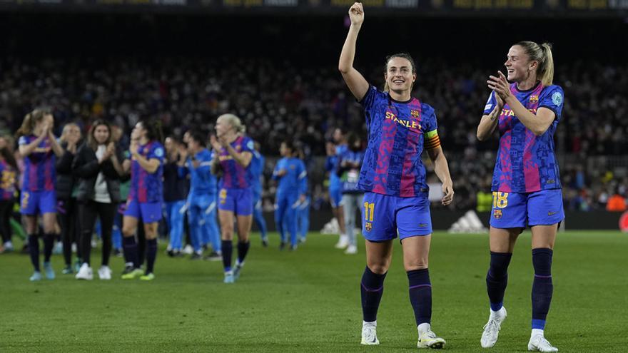 Alexia y Crnogorčević en la vuelta de los cuartos de final en el Camp Nou