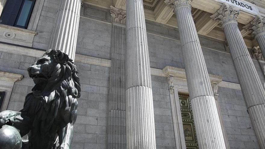 Fachada principal del Congreso de los Diputados.