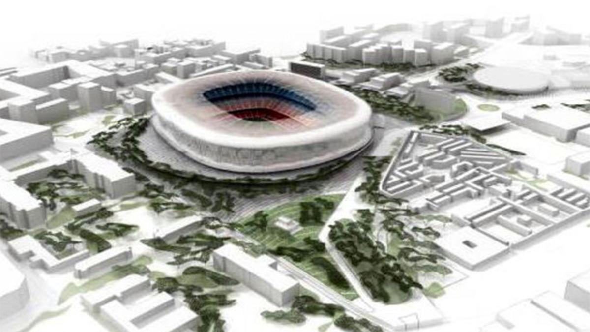 Maqueta del Nuevo Camp Nou, que empezará a ser una realidad a partir de mayo de 2017