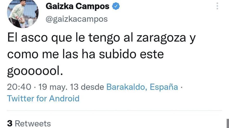 El tuit de Gaizka Campos en mayo de 2013.