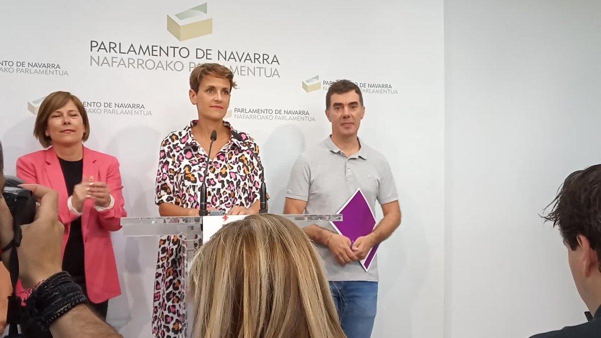 Uxue Barcos y María Chivite, en rueda de prensa