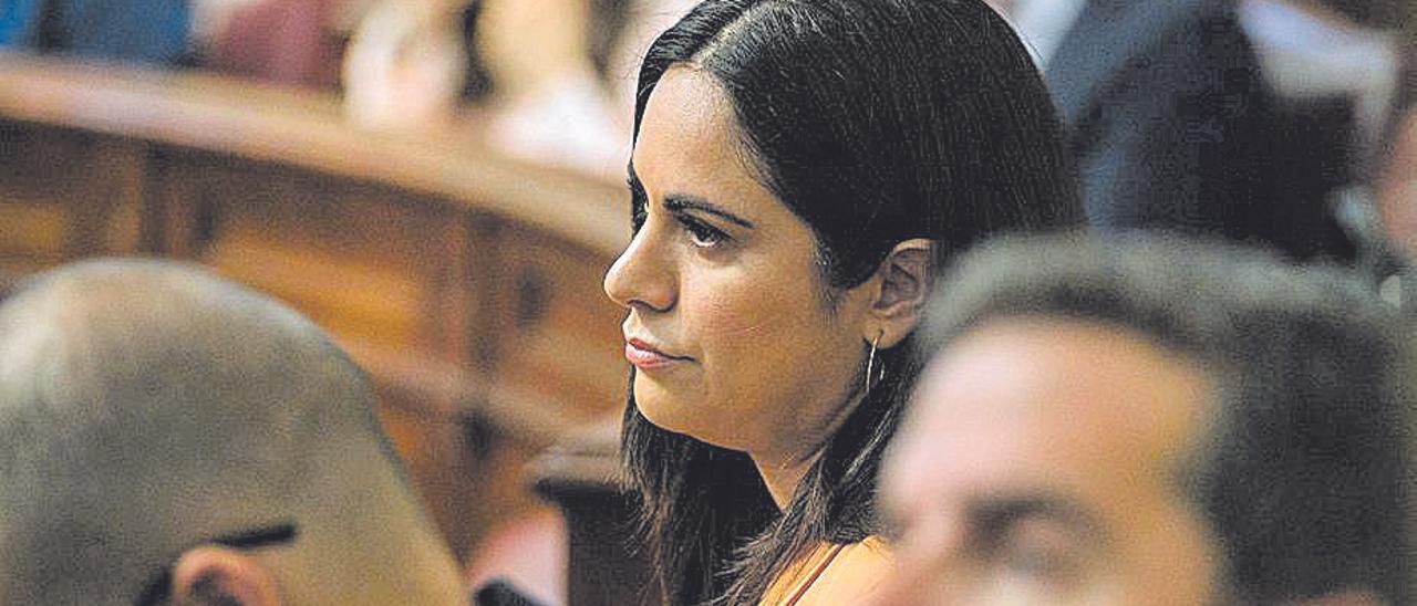 La diputada Vidina Espino, autora de la PNL, en el Parlamento de Canarias.