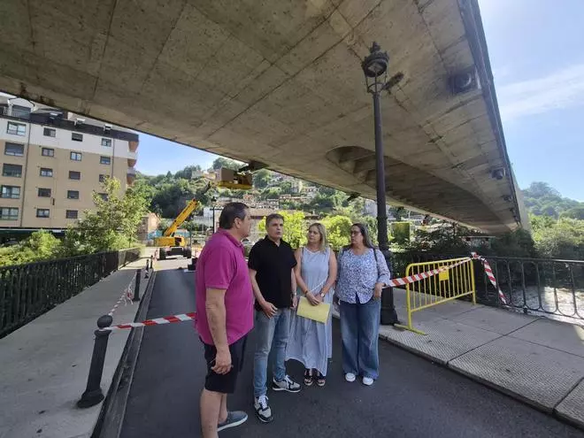Información sobre el estado del puente, fechas y un historial de las inspecciones: las peticiones del PP al Principado sobre las obras del puente atirantado del Corredor del Nalón en Sama