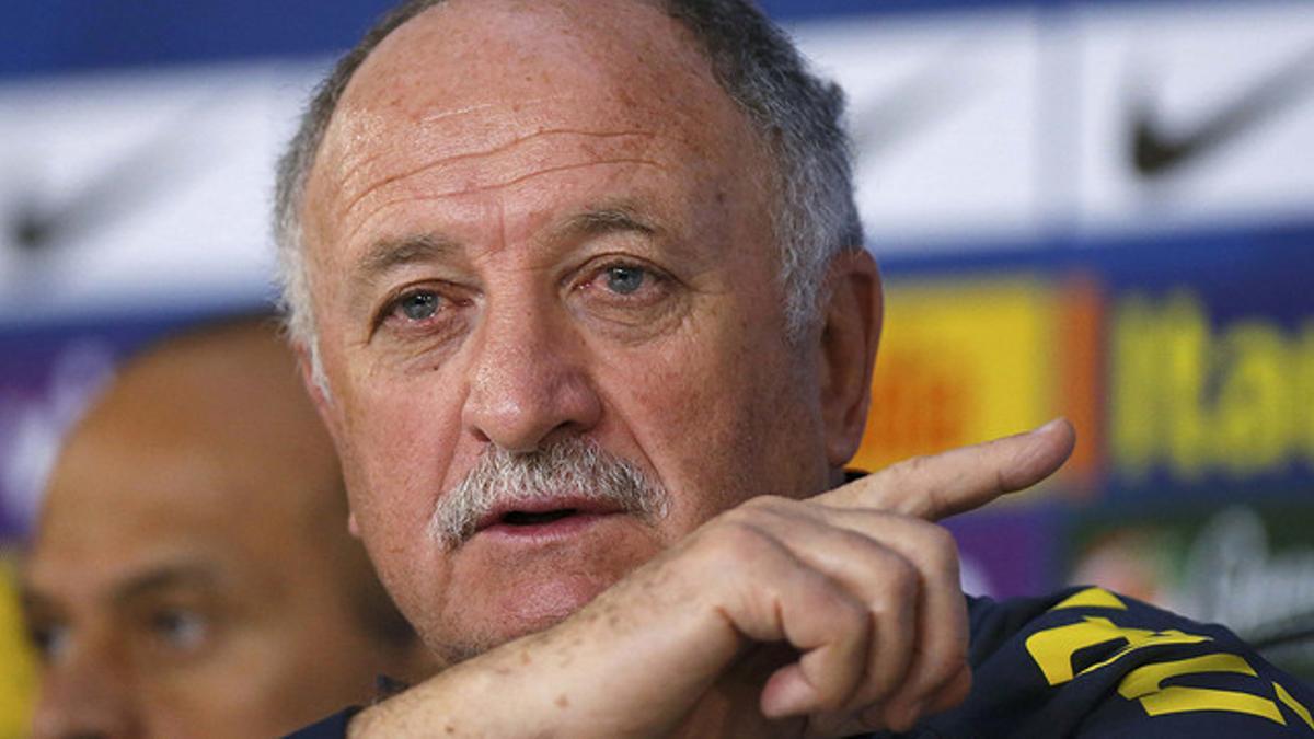 Luiz Felipe Scolari, durante la rueda de prensa que ha ofrecido en Teresópolis