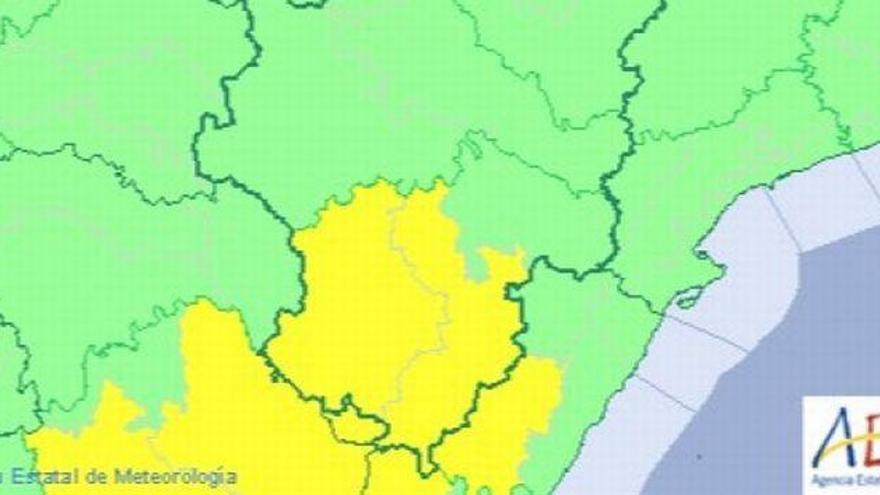 Alerta amarilla por fuertes lluvias en la provincia de Teruel