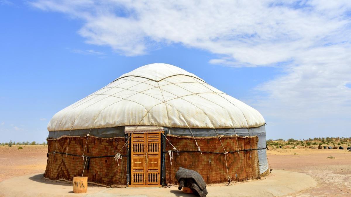 Imagen de una yurta, vivienda tradicional de Mongolia.