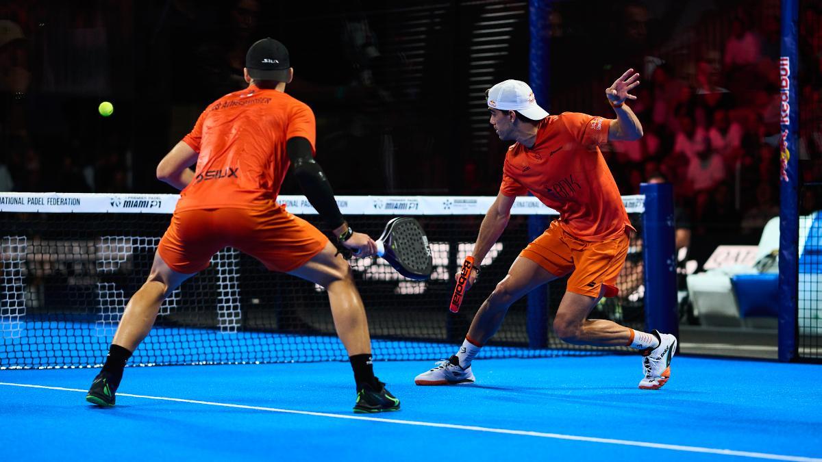 Leo Augsburger y Juan Lebrón durante las semifinales de Miami