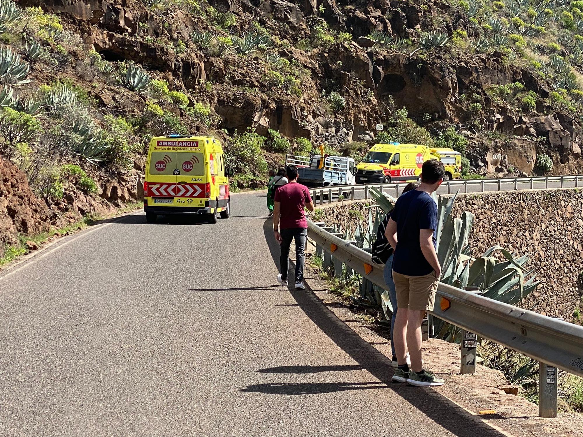 Rescate de un senderista en el fondo del Barranco de las Vacas, en Agüimes