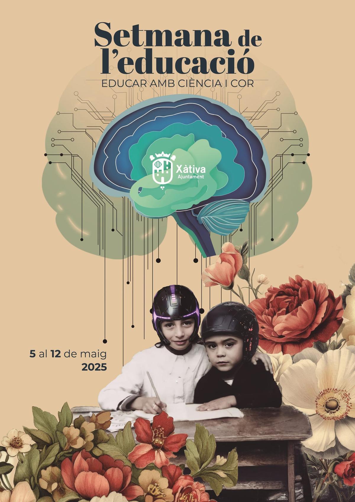 Cartel de la Setmana de l'educació de Xàtiva.