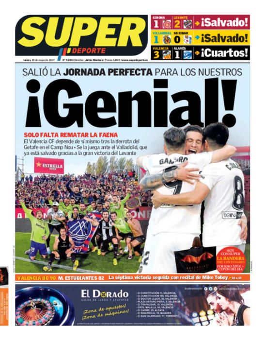 Portada SUPERDEPORTE lunes 13 de mayo de 2019