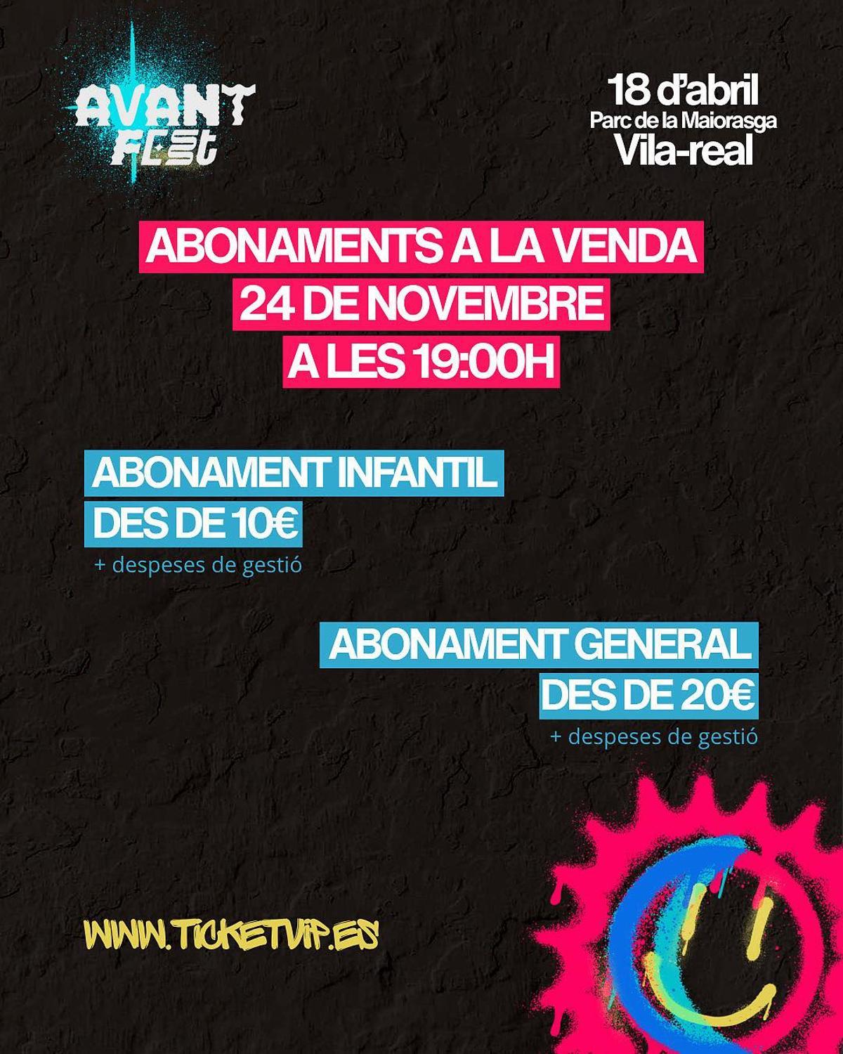 Información sobre los abonos.