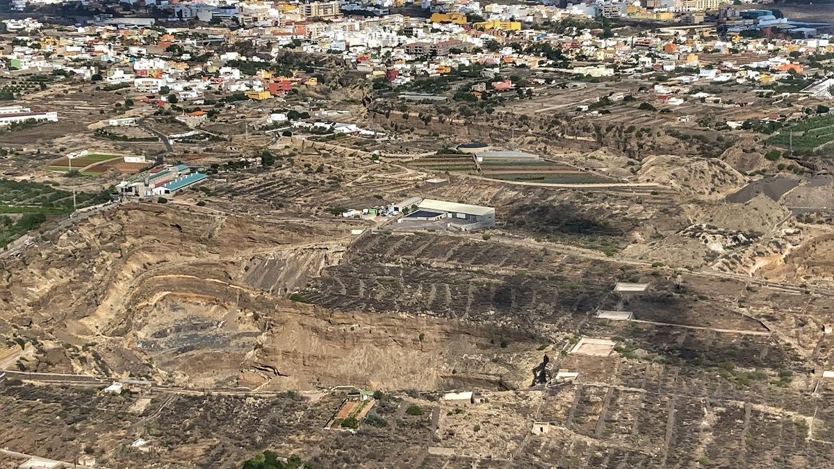 Zona de áridos de Güimar que se plantea como alternativa para un campo de tiro