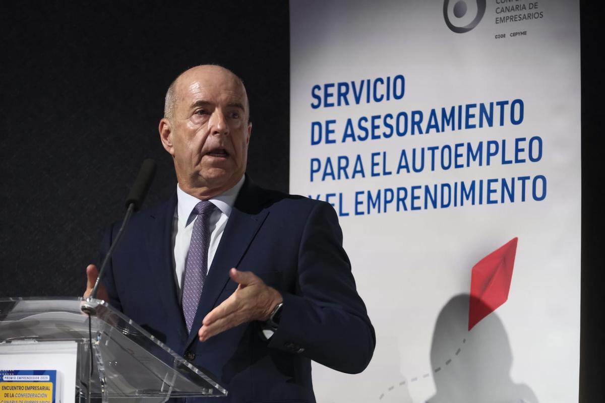 Pedro Ortega, presidente de la Confederación Canaria de Empresarios.