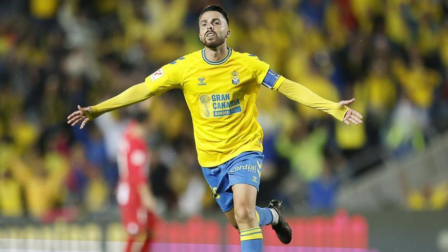 Kirian Rodríguez con la camiseta de Las Palmas