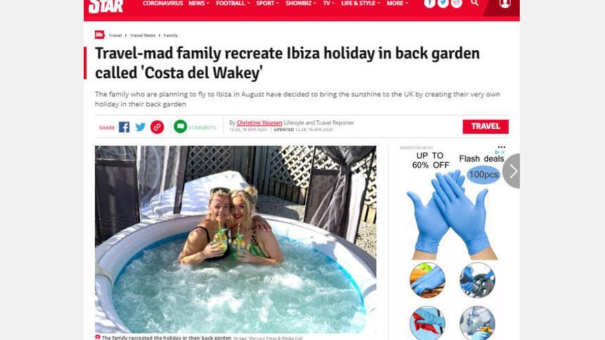 Una familia inglesa recrea unas vacaciones en Ibiza en su jardín en pleno confinamiento