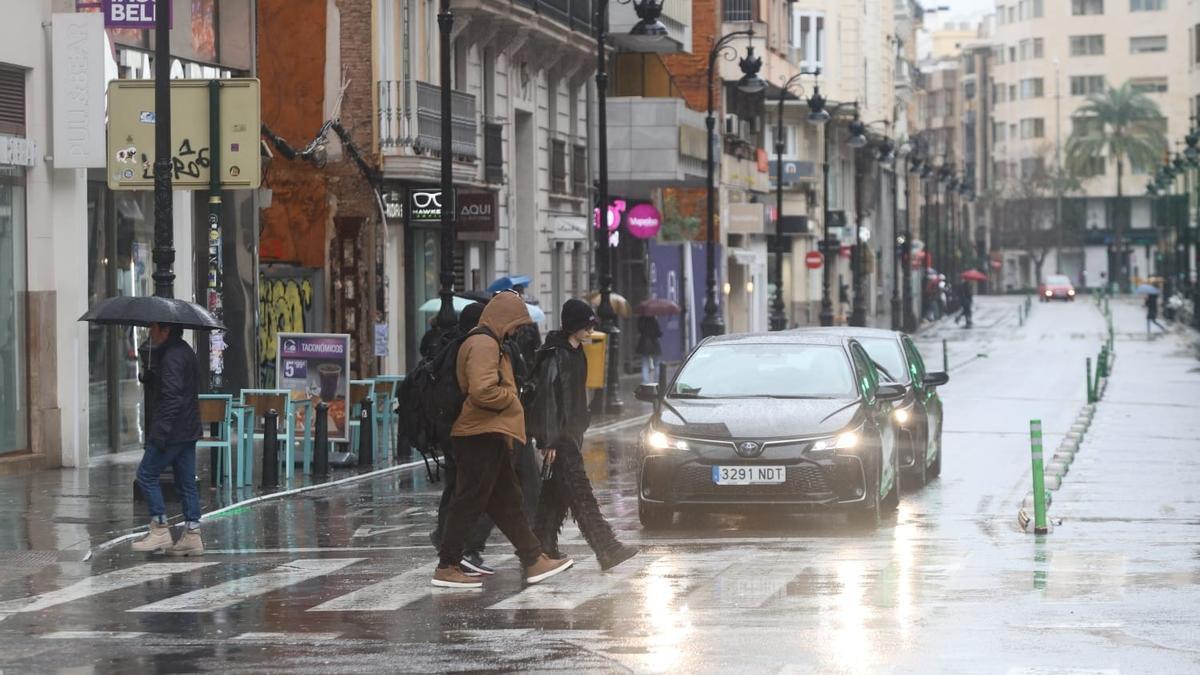 Imagen del centro de València esta mañana.
