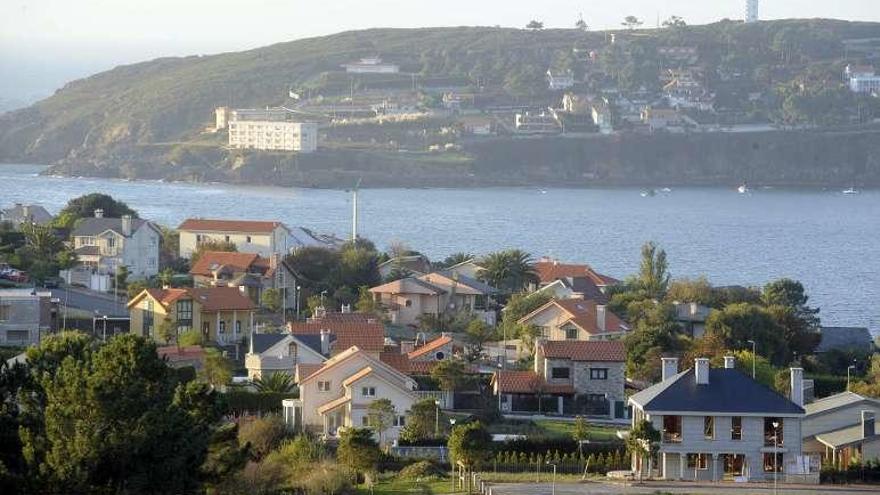 Casas en Canide y vista aérea del entorno de Mera.