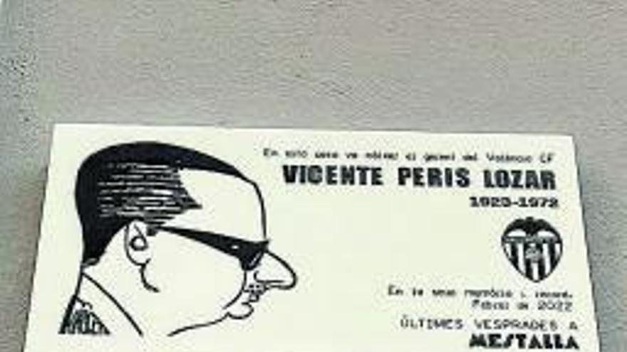 Una placa recuerda a Vicente Peris en el 50 aniversario de su fallecimiento