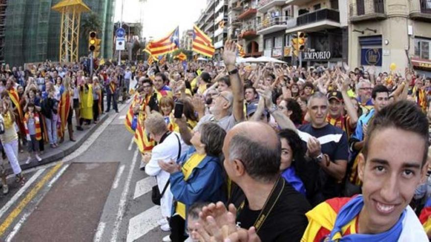 Cadena humana por la independencia de Cataluña