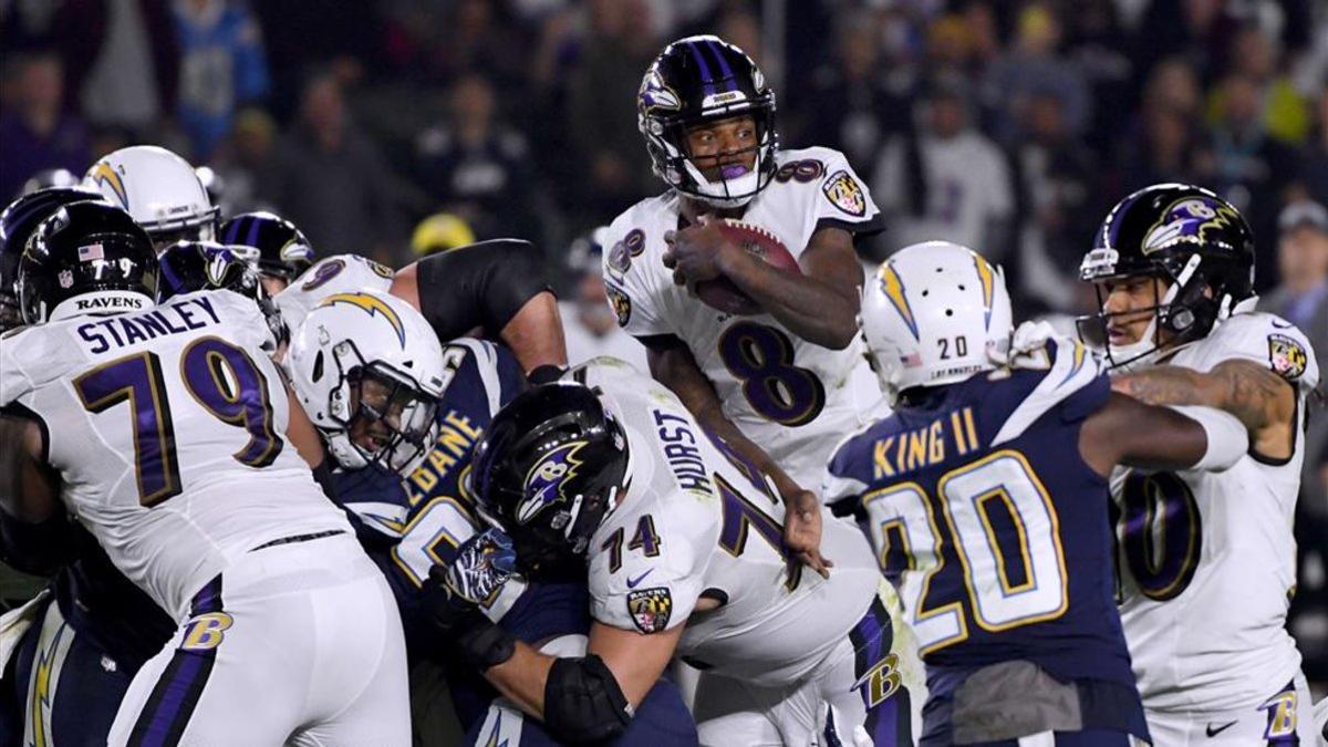 Gran actuación de Lamar Jackson en el triunfo de los Ravens