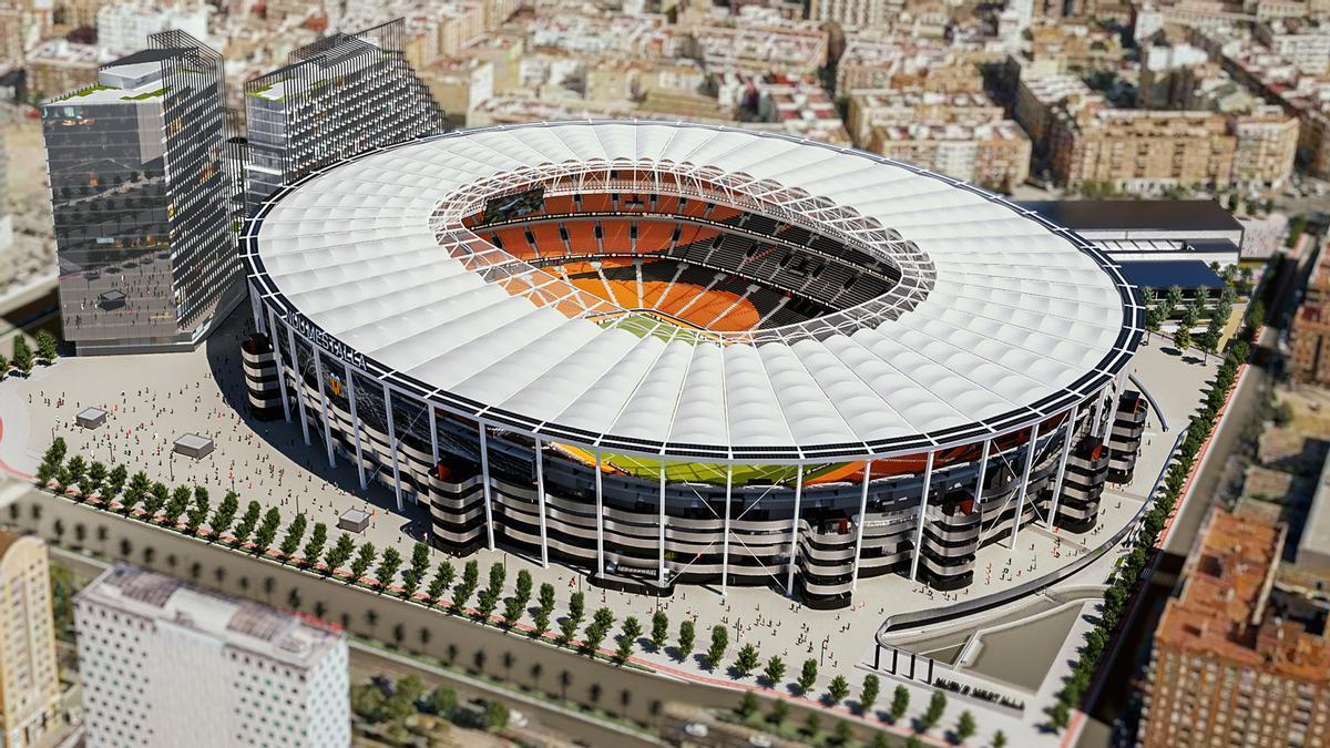el estadio del Valencia CF integrará un tanque de tormentas para reutilizar agua de lluvia en su riego