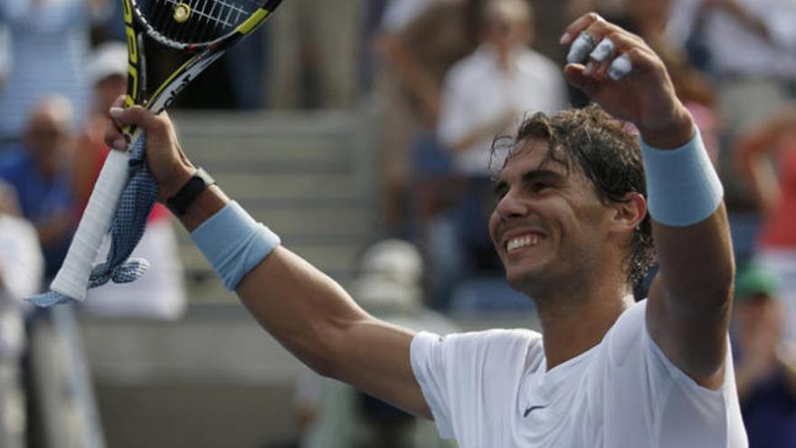 Nadal celebra su triunfo ante Dodig.