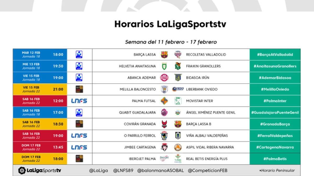 La programación de LaLigaTV del 14 al 17 de febrero en SPORT.es