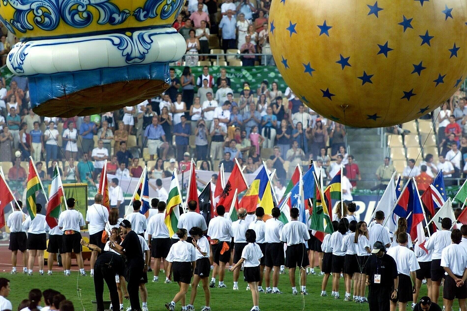 Clausura de los Mundiales de Atletismo de 1999 en la Cartuja.