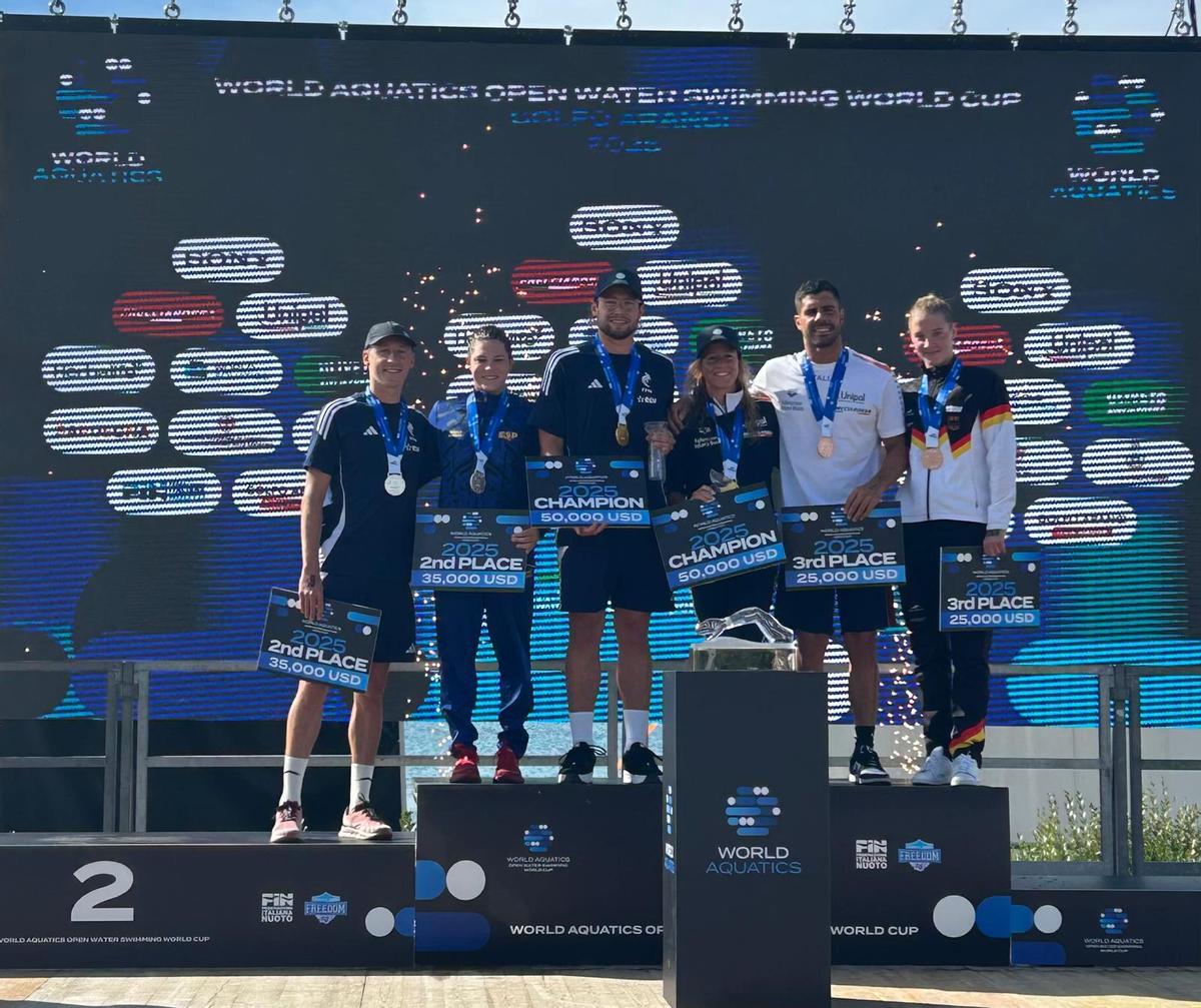 Ángela Martínez, en el podio final del Circuito