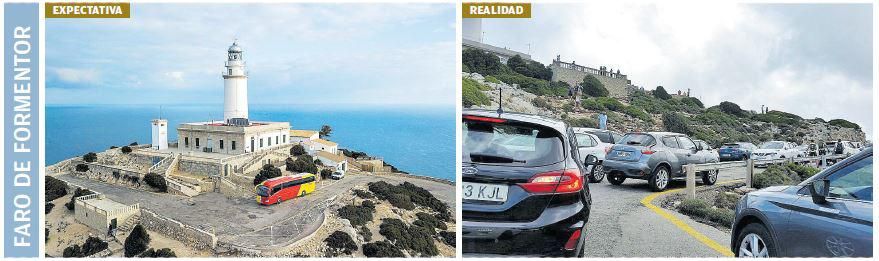 Pese a que el acceso al faro de Formentor está restringido de 10 a 19 horas, cuando se abren las barreras los vehículos se acumulan como ocurría años atrás (imagen de 2018).